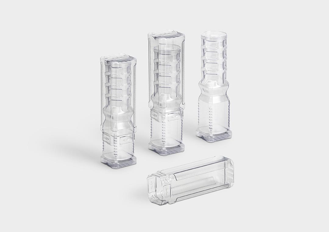 Group of BlockPacks TabletPunch A group of packaging tubes BlockPack for tableting punches.